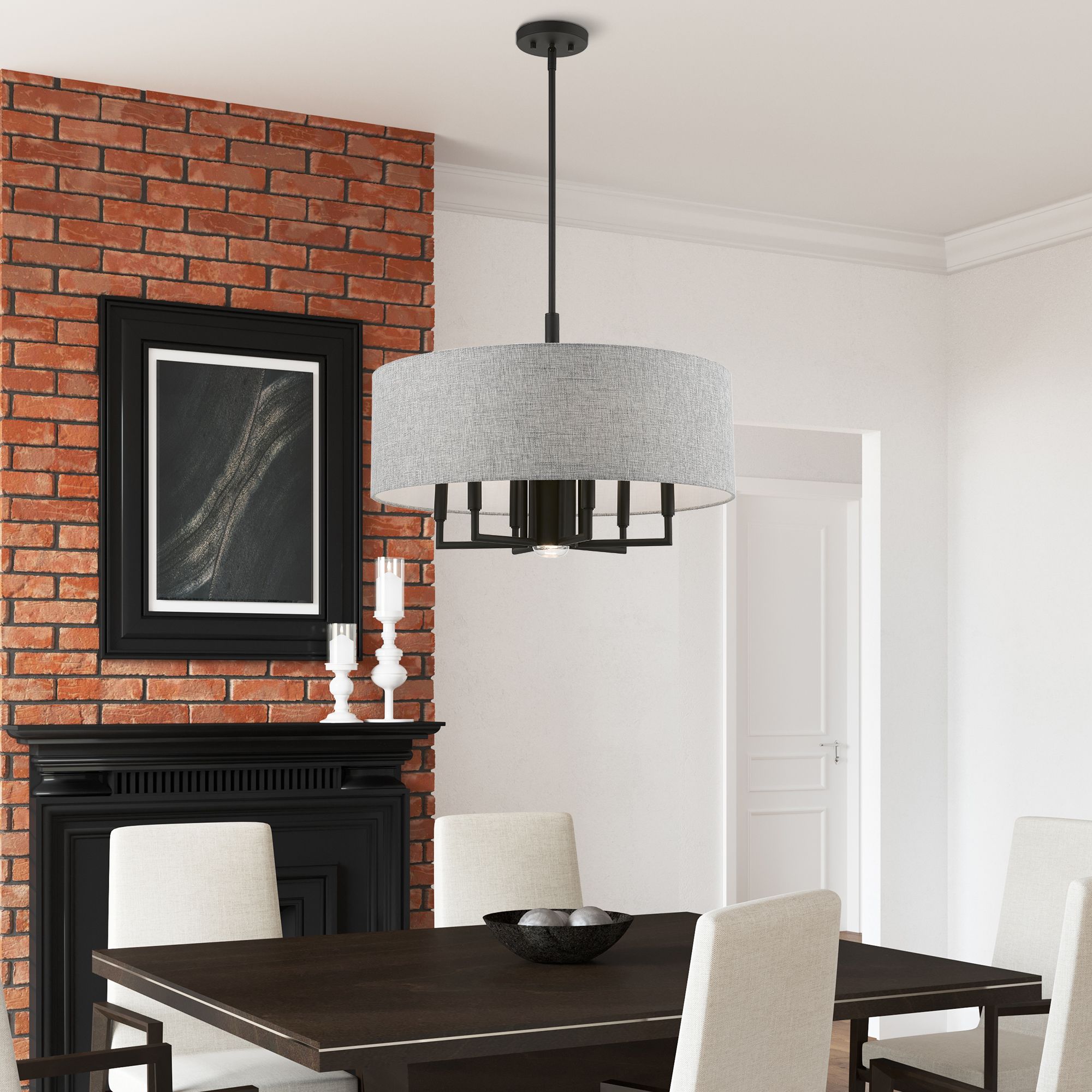 Dakota 7 Light Black Pendant Chandelier