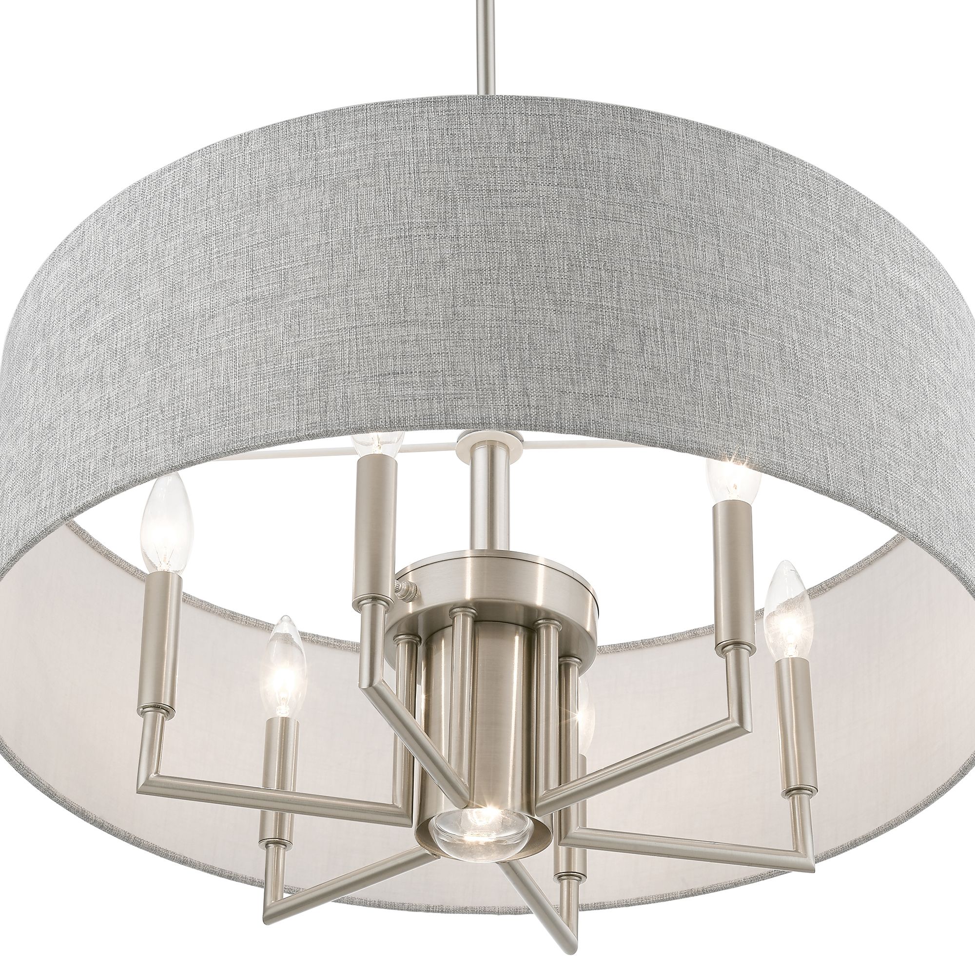 Dakota 7 Light Brushed Nickel Pendant Chandelier