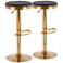 Dakota Black Faux Leather Adjustable Bar Stools Set of 2