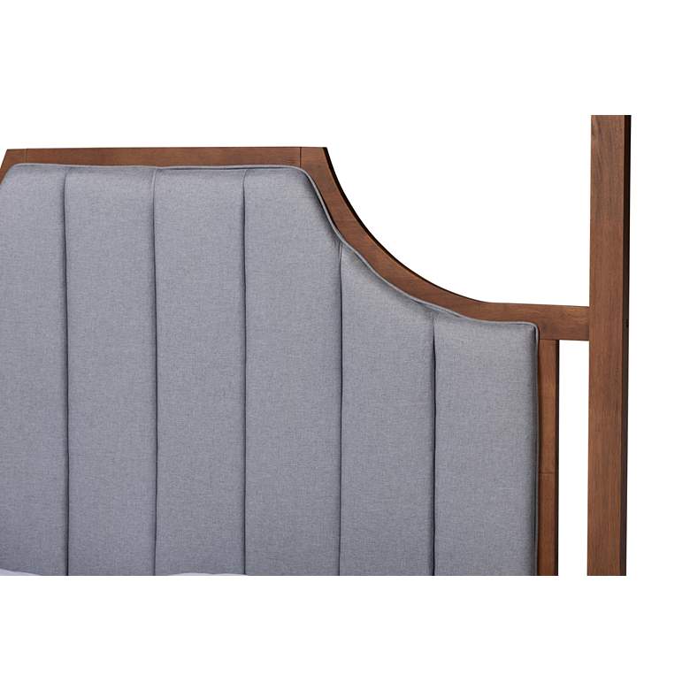Image 3 Dakota Gray Fabric Ash Walnut Wood Queen Size Canopy Bed more views
