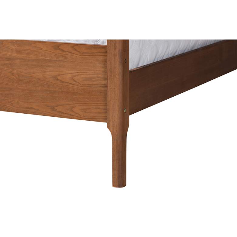 Image 4 Dakota Gray Fabric Ash Walnut Wood Queen Size Canopy Bed more views
