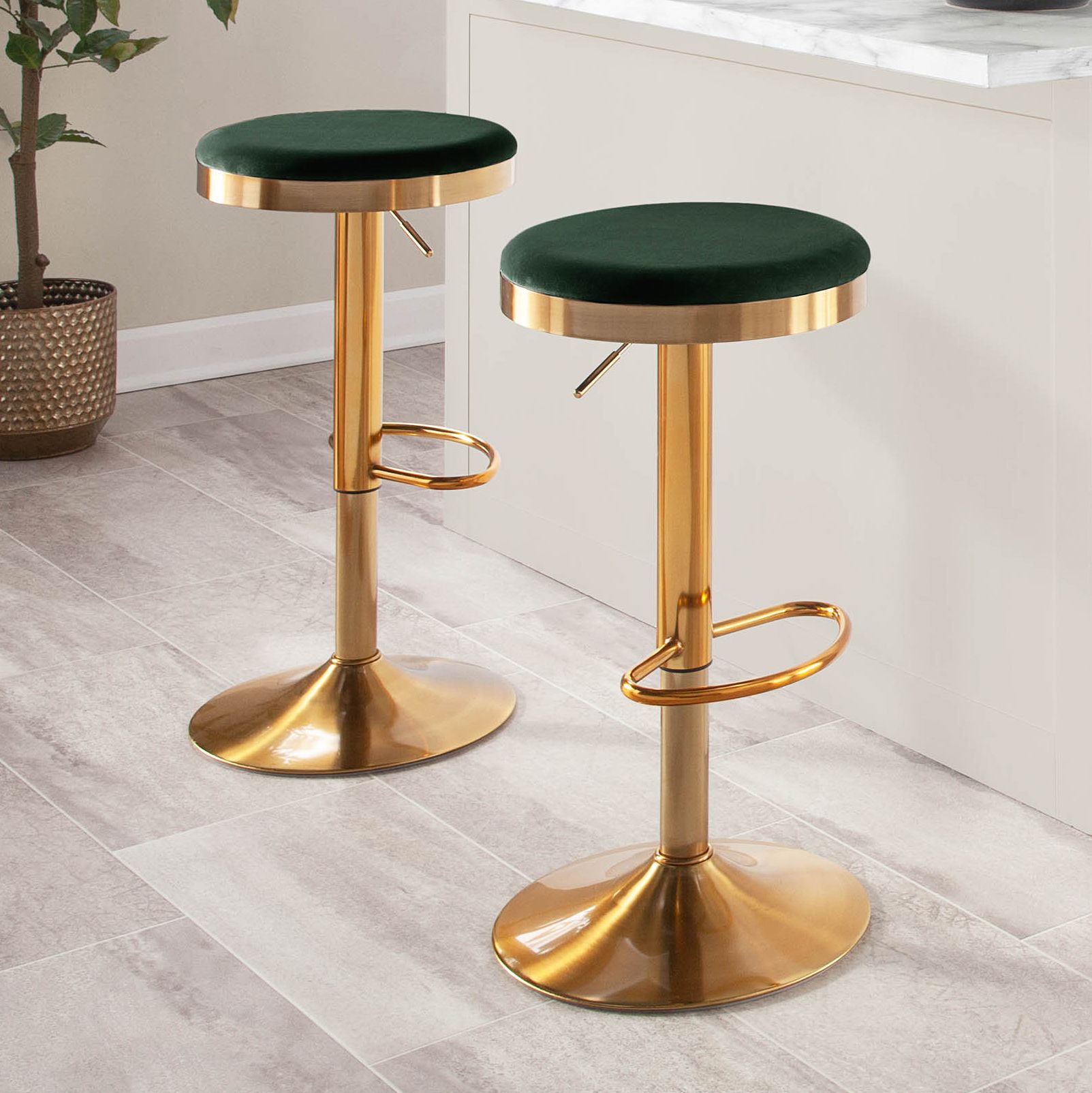 Fabric adjustable store bar stools