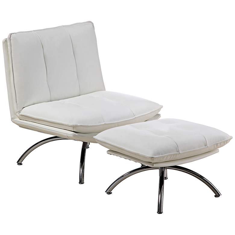 Image 1 Dakota White Leather Lounge Chair