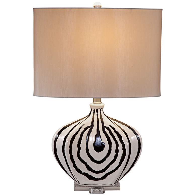 Image 1 Daktari Black and Cream Zebra Table Lamp