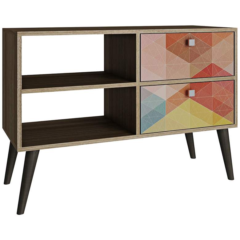 Image 1 Dalarna 35 1/2" Wide 2-Drawer Multi-Color and Oak TV Stand