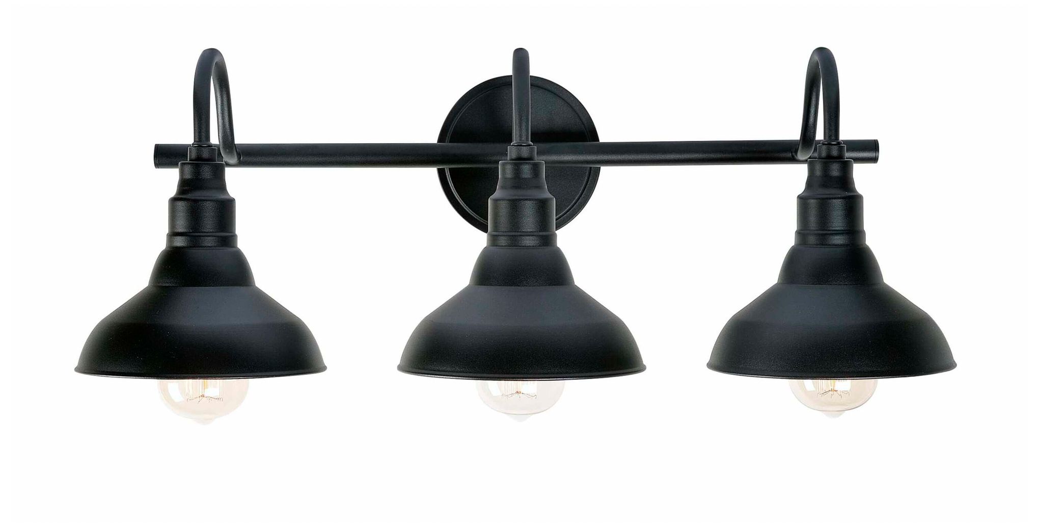Image 2 Dale 24" Wide 3-Light Farmhouse Sand Black Vanity Light