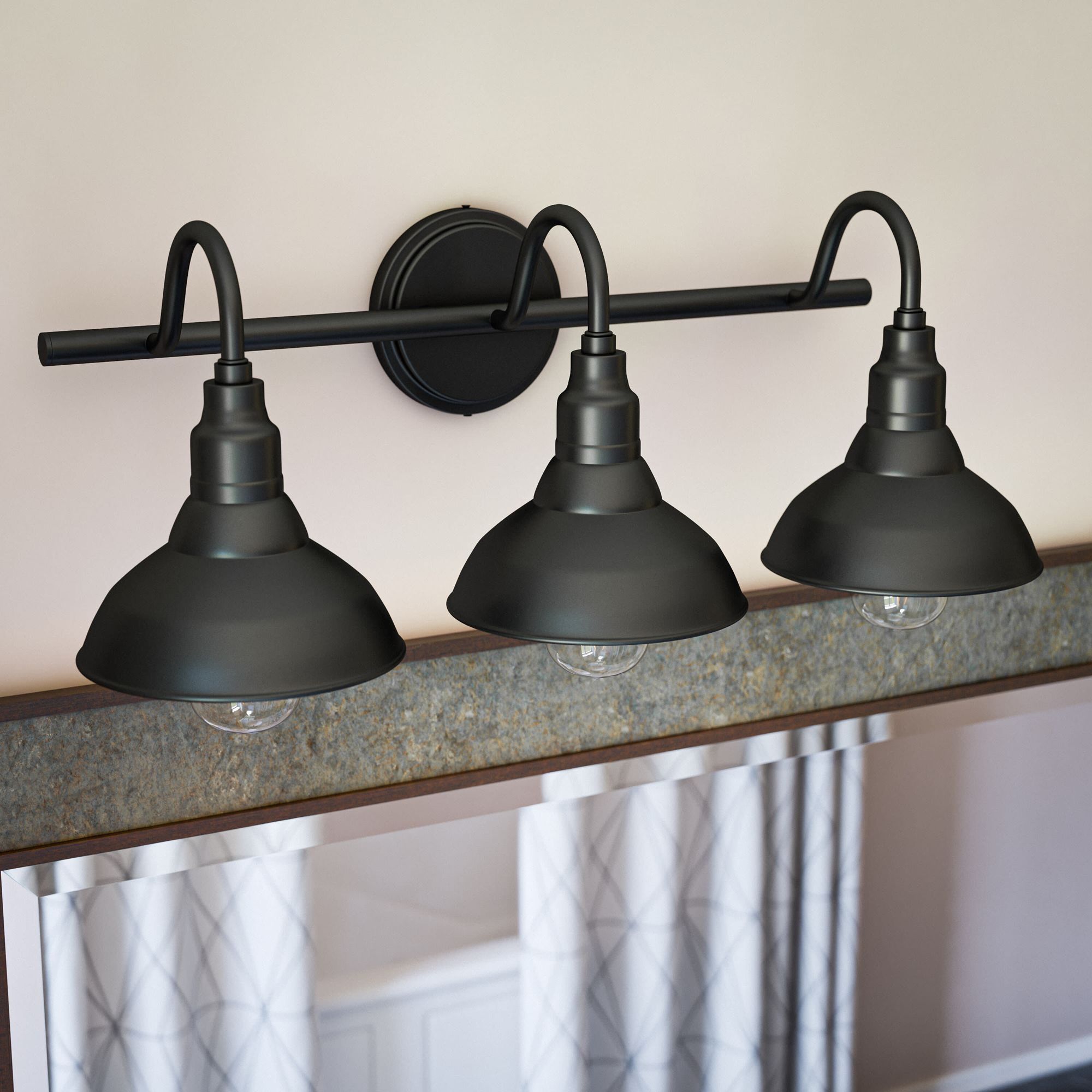 Image 7 Dale 24" Wide 3-Light Farmhouse Sand Black Vanity Light more views