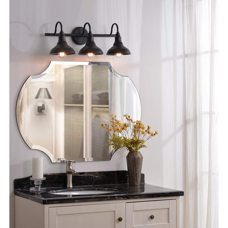 Image 4 Dale 24" Wide 3-Light Farmhouse Sand Black Vanity Light more views