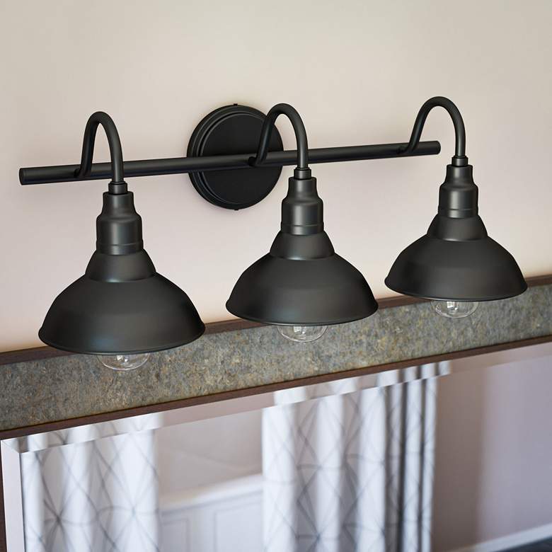 Image 7 Dale 24" Wide 3-Light Farmhouse Sand Black Vanity Light more views
