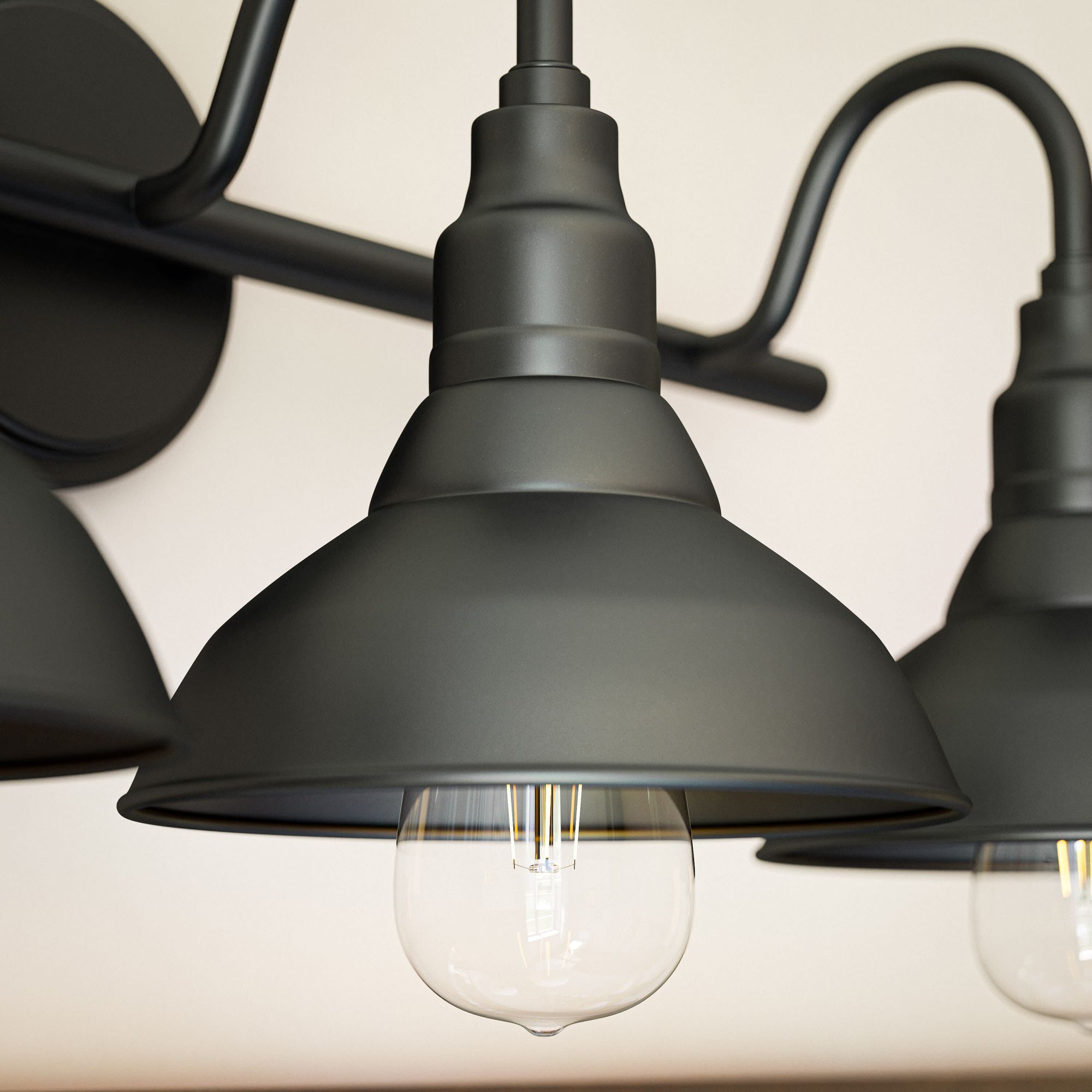 Dale 24" Wide 3-Light Farmhouse Sand Black Vanity Light