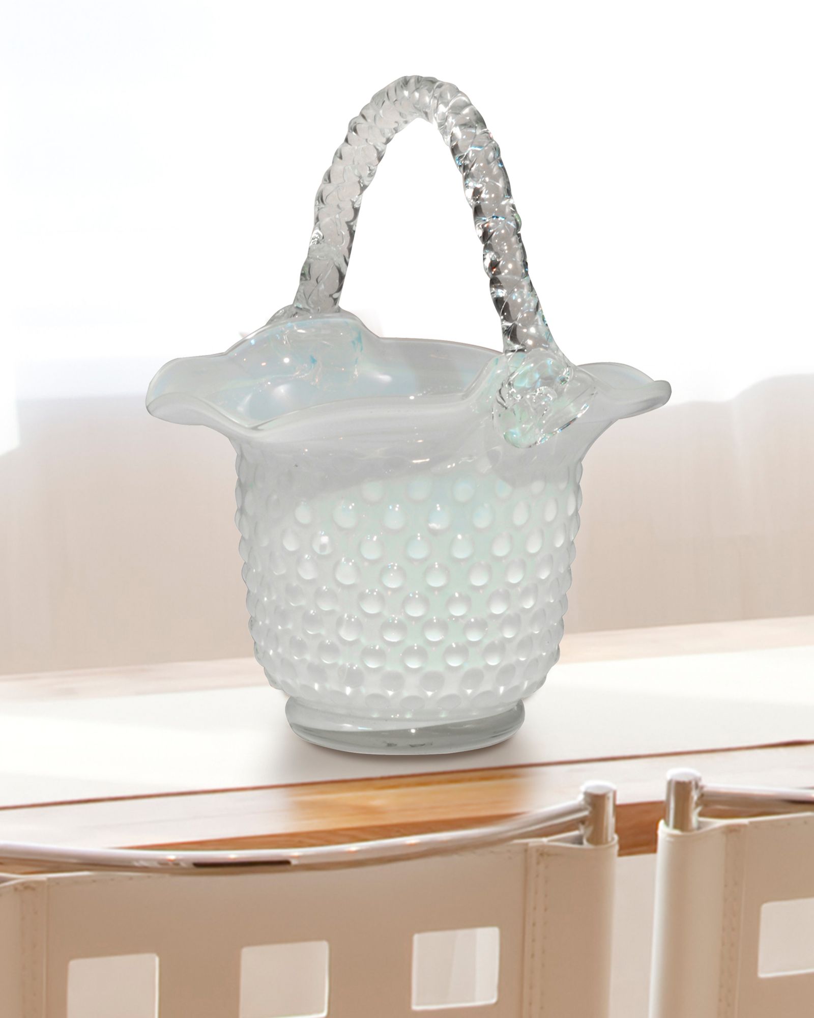 Image 2 Dale Tiffany 10.5" Tall White Basket Handcrafted Basket Sculpture more views
