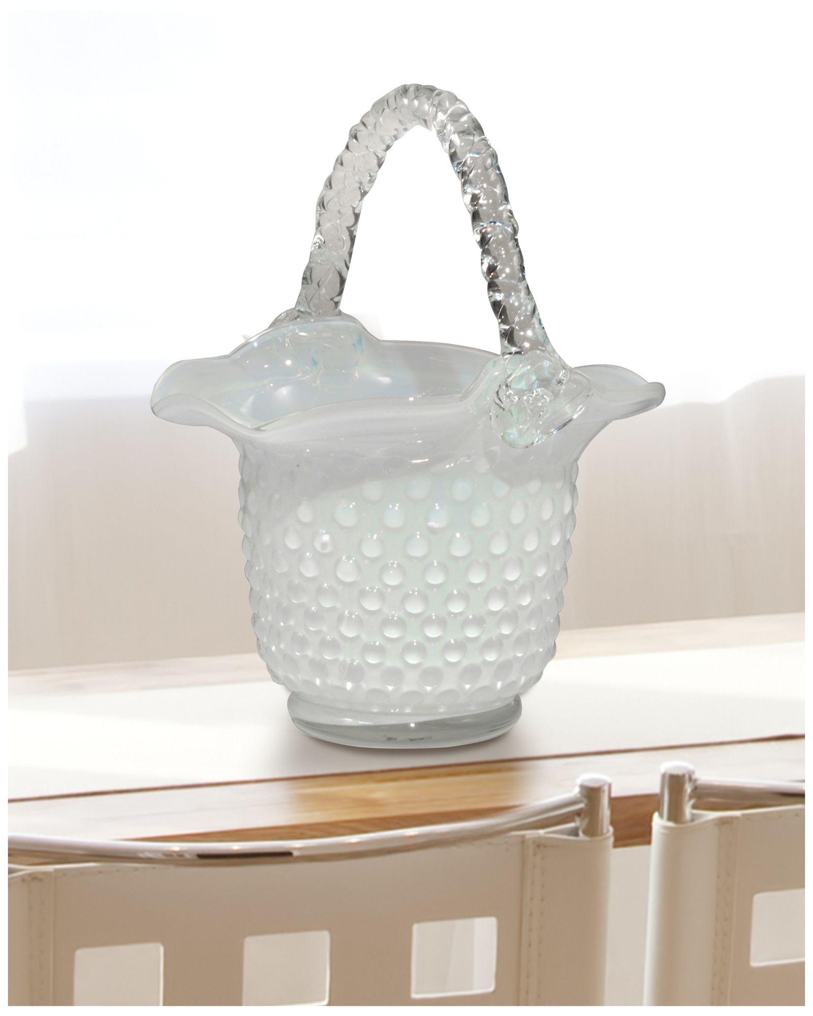 Image 2 Dale Tiffany 10.5" Tall White Basket Handcrafted Basket Sculpture more views