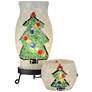 2_Dale Tiffany 10.75" Tall Xmas Combo Mosaic Accent Lamp and Candle Holder
