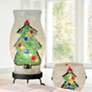 1_Dale Tiffany 10.75" Tall Xmas Combo Mosaic Accent Lamp and Candle Holder