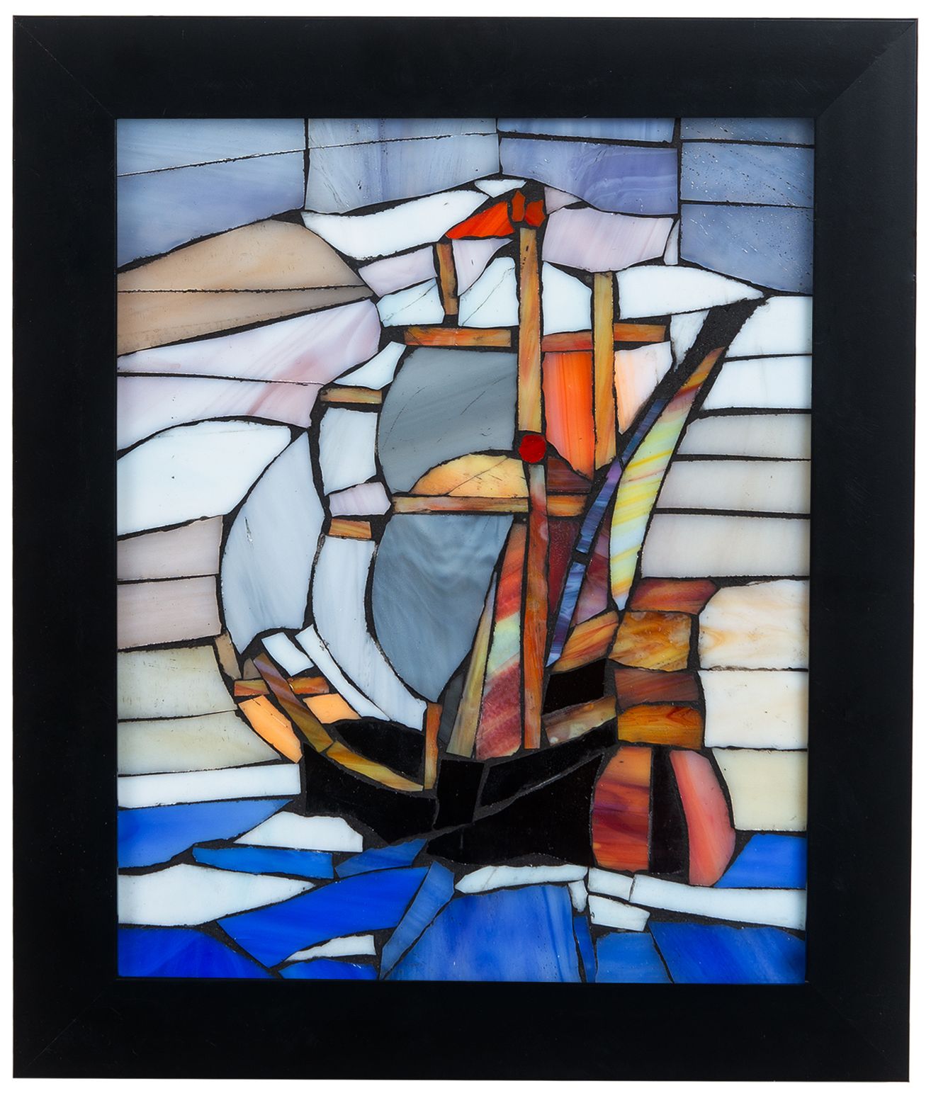 Image 2 Dale Tiffany 10" Tall Flagship Mosaic Art Glass Wall Decor / Suncatcher