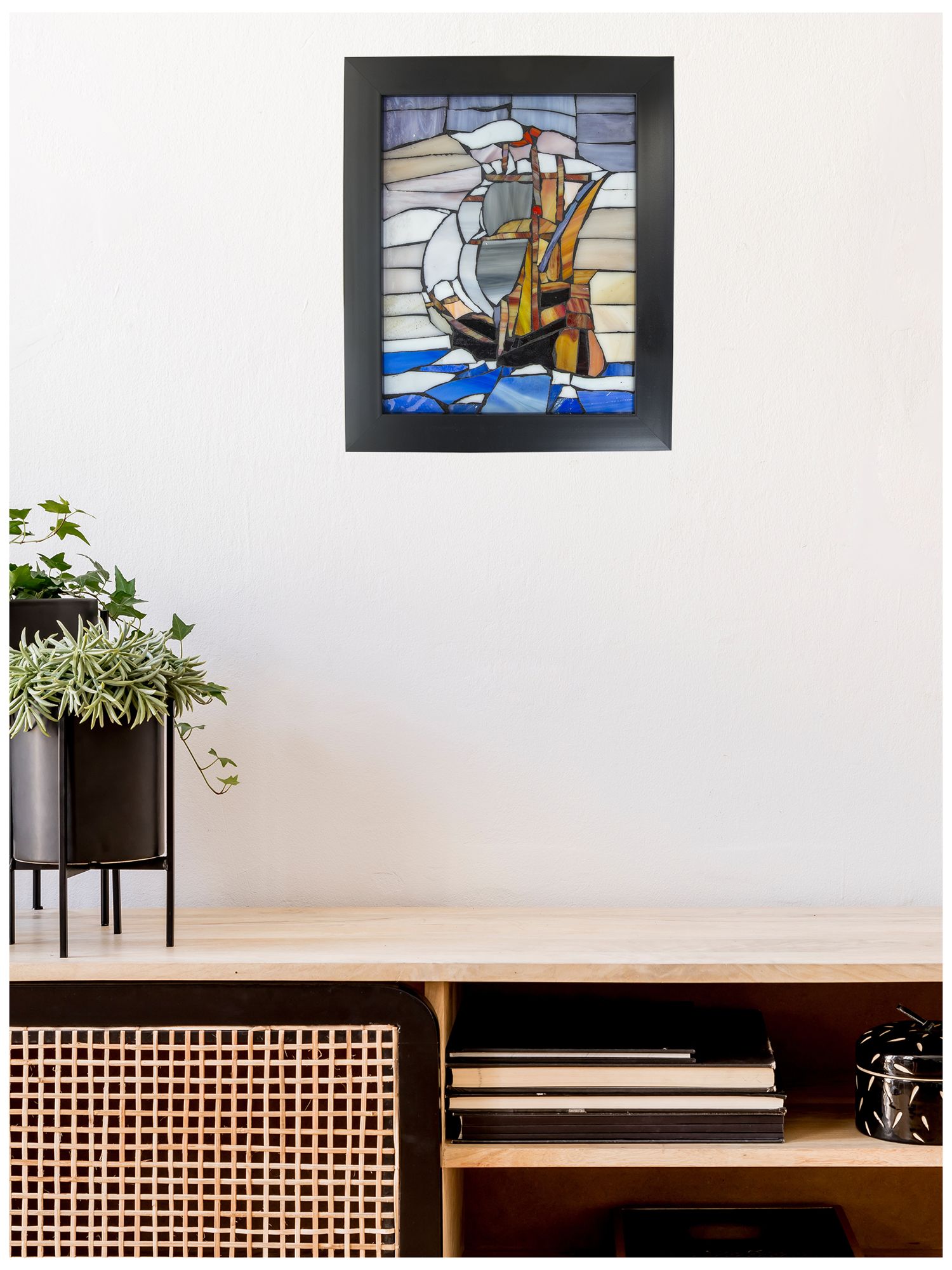 Image 5 Dale Tiffany 10" Tall Flagship Mosaic Art Glass Wall Decor / Suncatcher more views