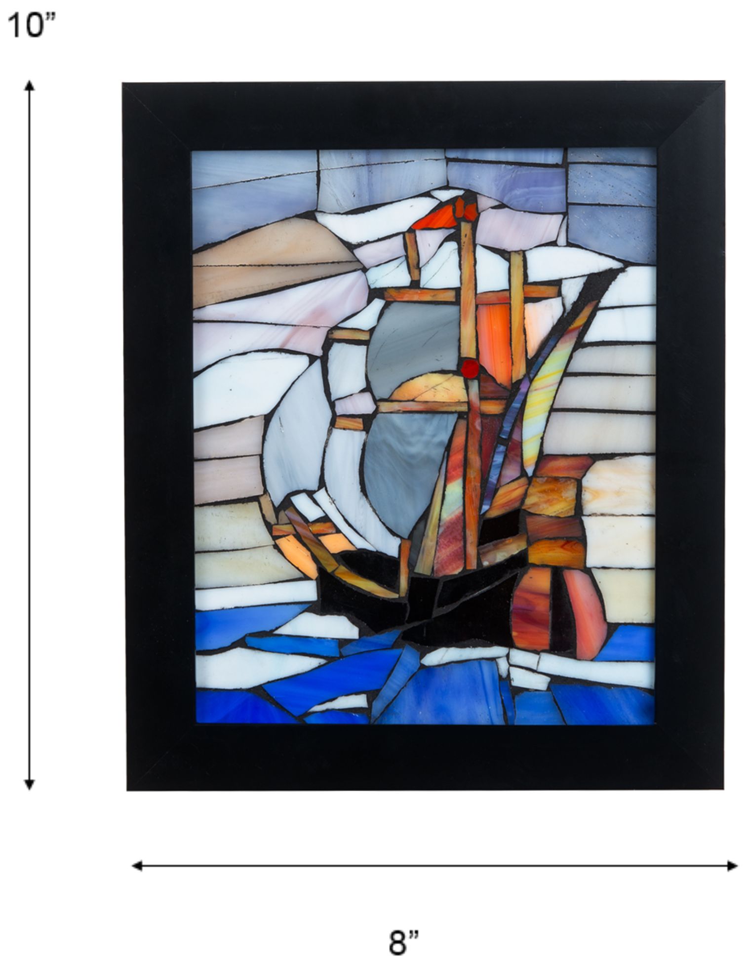 Image 6 Dale Tiffany 10" Tall Flagship Mosaic Art Glass Wall Decor / Suncatcher more views