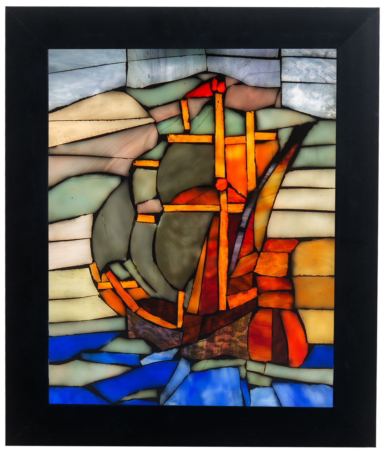 Image 7 Dale Tiffany 10" Tall Flagship Mosaic Art Glass Wall Decor / Suncatcher more views