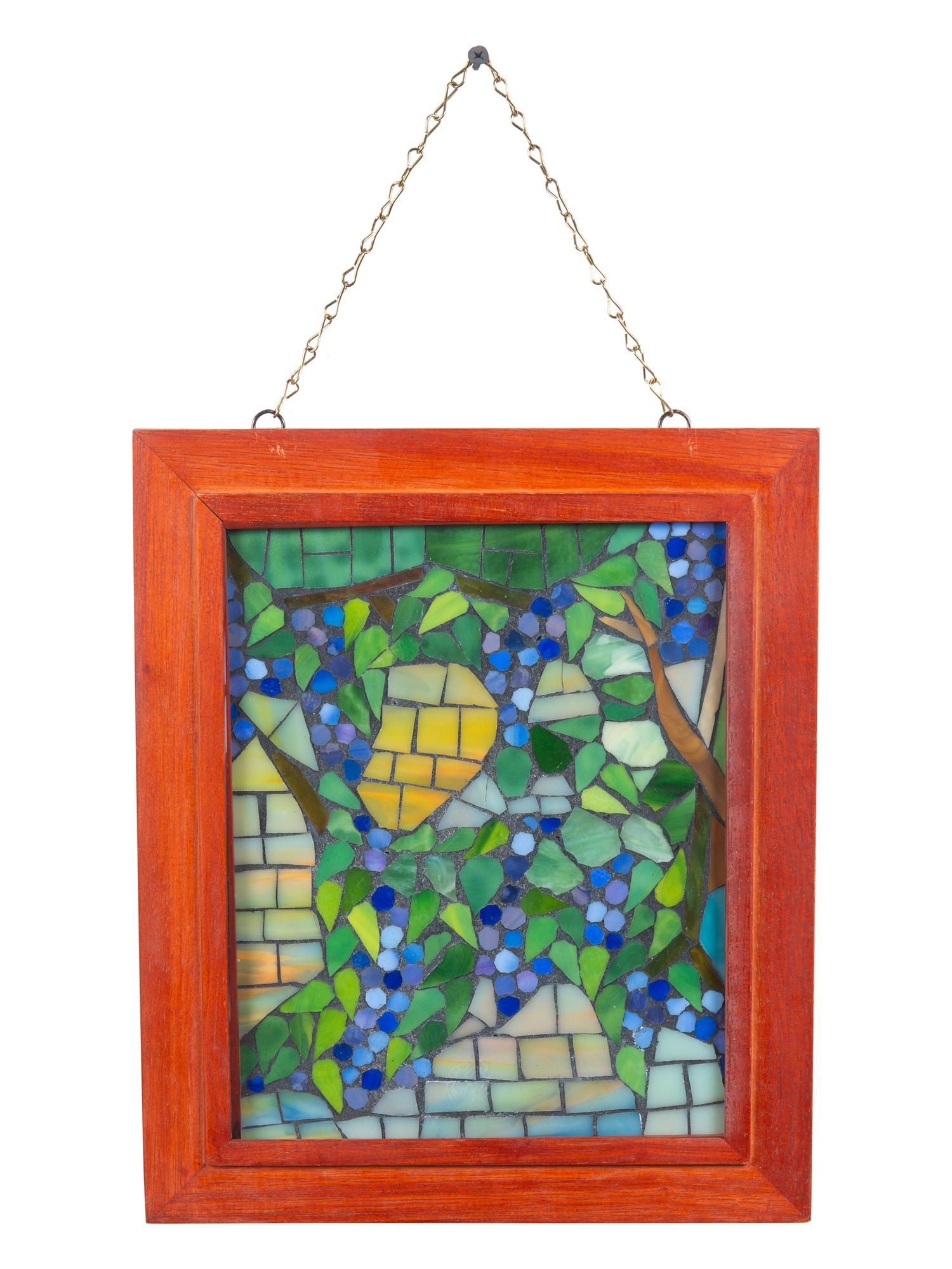 Image 7 Dale Tiffany 10" Tall Grapevine Mosaic Art Glass Wall Decor / Suncatcher more views