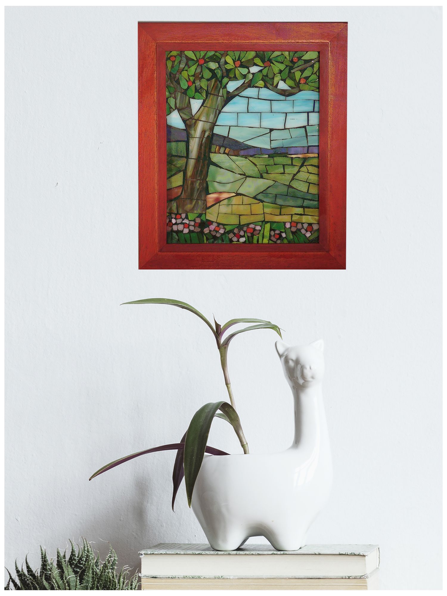 Image 3 Dale Tiffany 10" Tall Mt Mansfield Mosaic Art Glass Wall Decor / Suncatcher more views