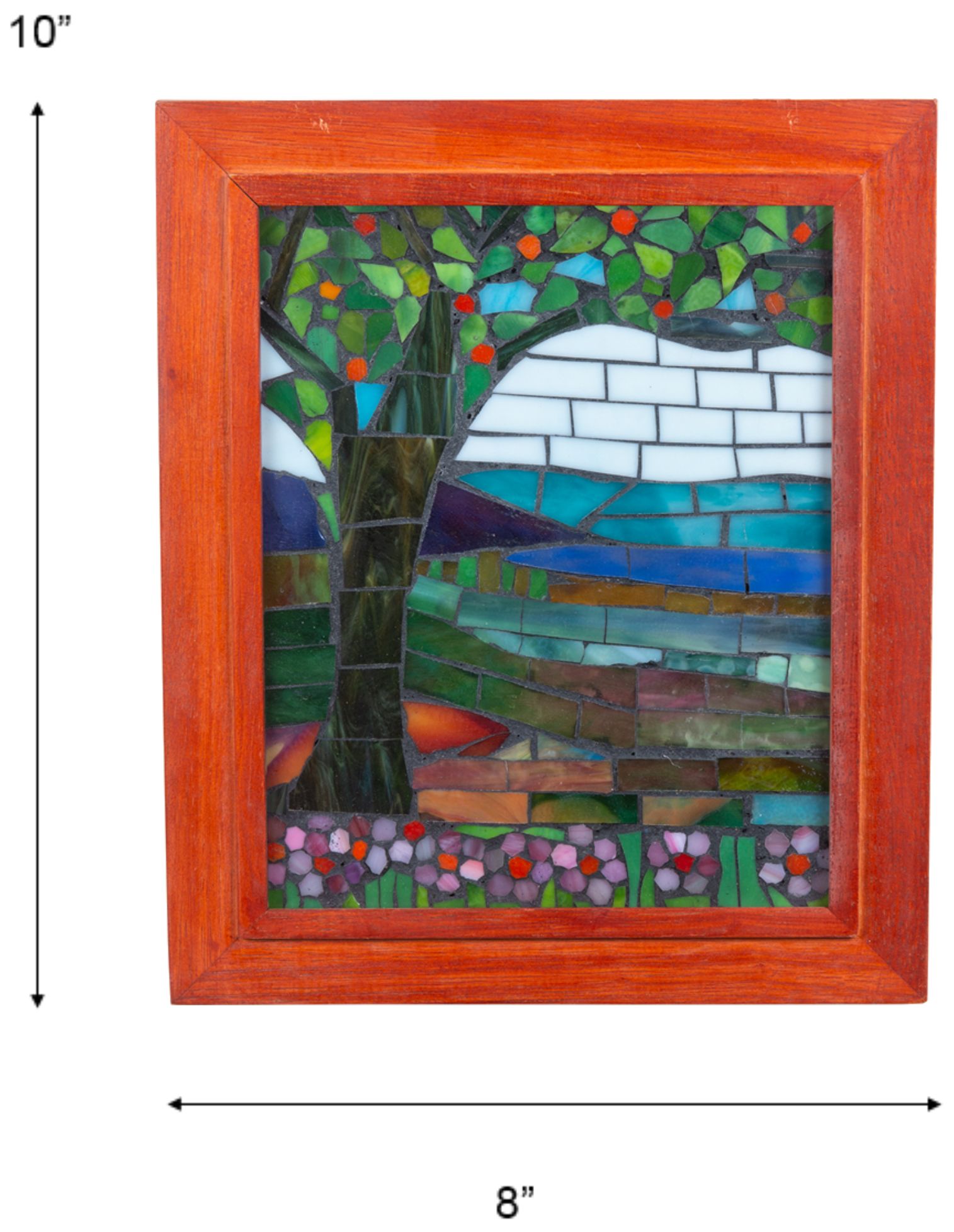 Image 4 Dale Tiffany 10" Tall Mt Mansfield Mosaic Art Glass Wall Decor / Suncatcher more views