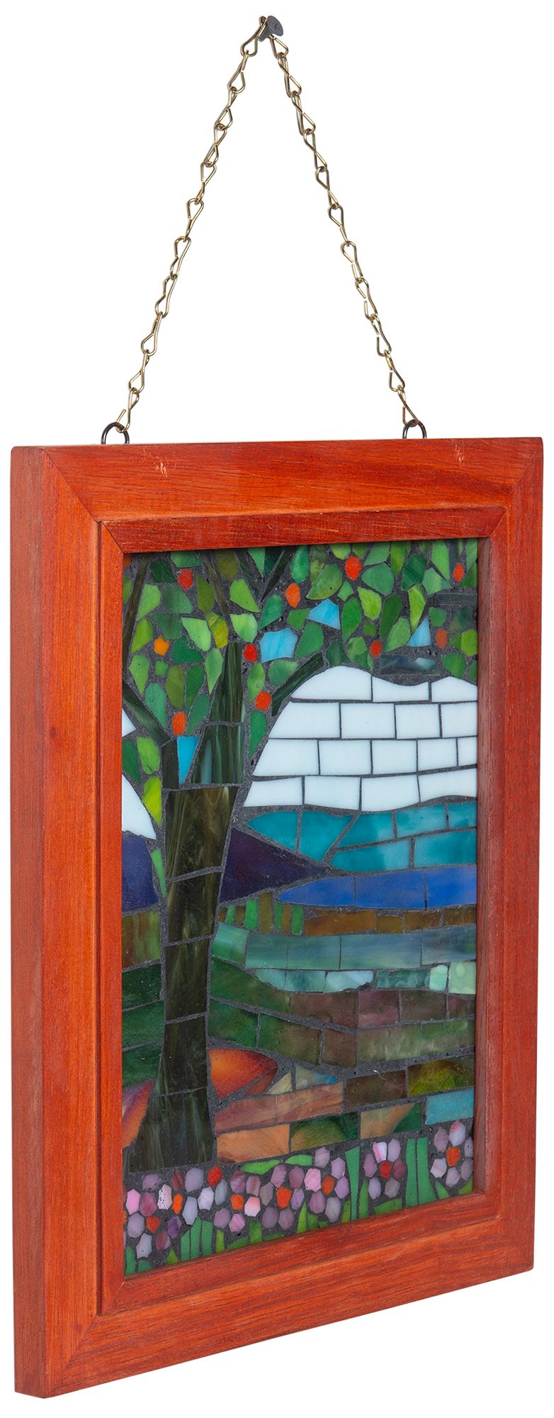 Image 5 Dale Tiffany 10" Tall Mt Mansfield Mosaic Art Glass Wall Decor / Suncatcher more views