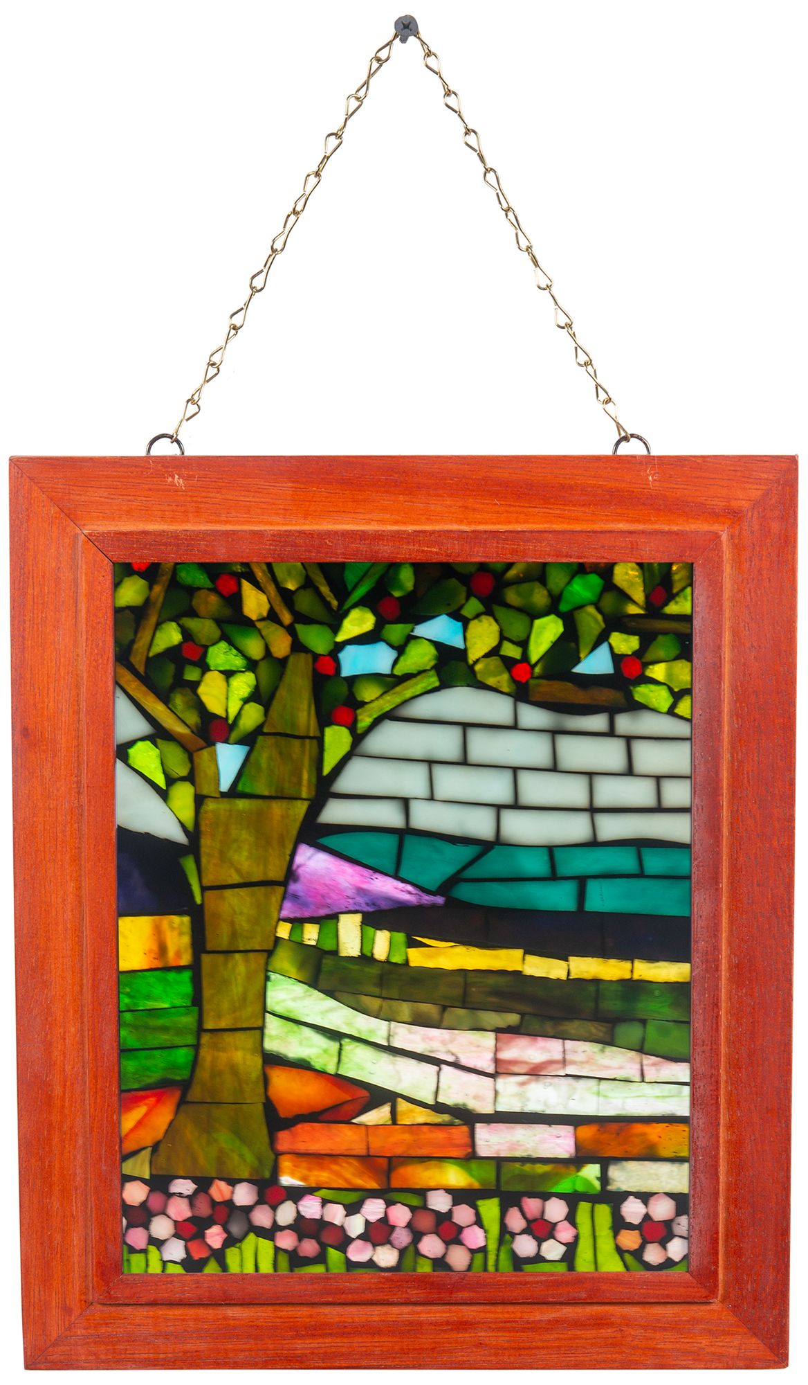 Image 6 Dale Tiffany 10" Tall Mt Mansfield Mosaic Art Glass Wall Decor / Suncatcher more views