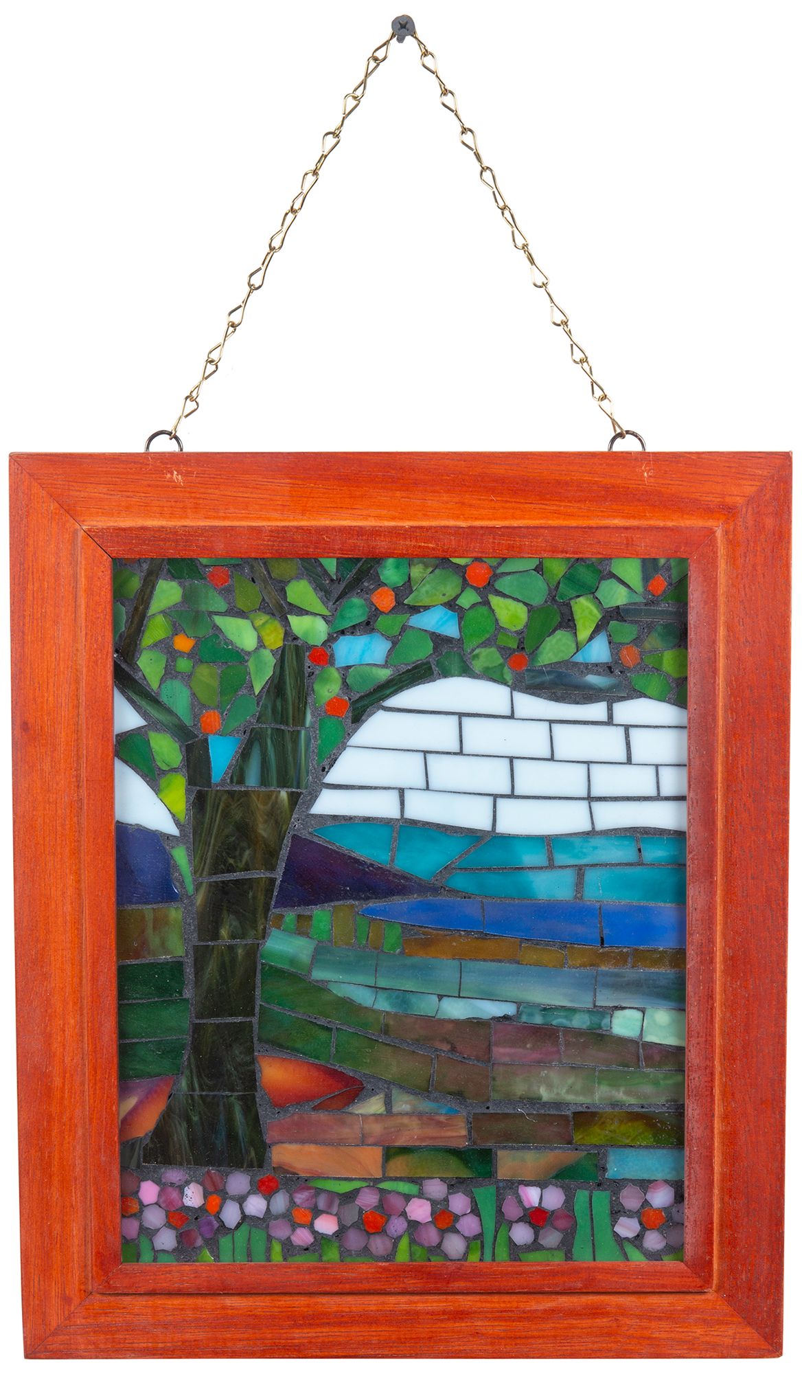 Image 7 Dale Tiffany 10" Tall Mt Mansfield Mosaic Art Glass Wall Decor / Suncatcher more views