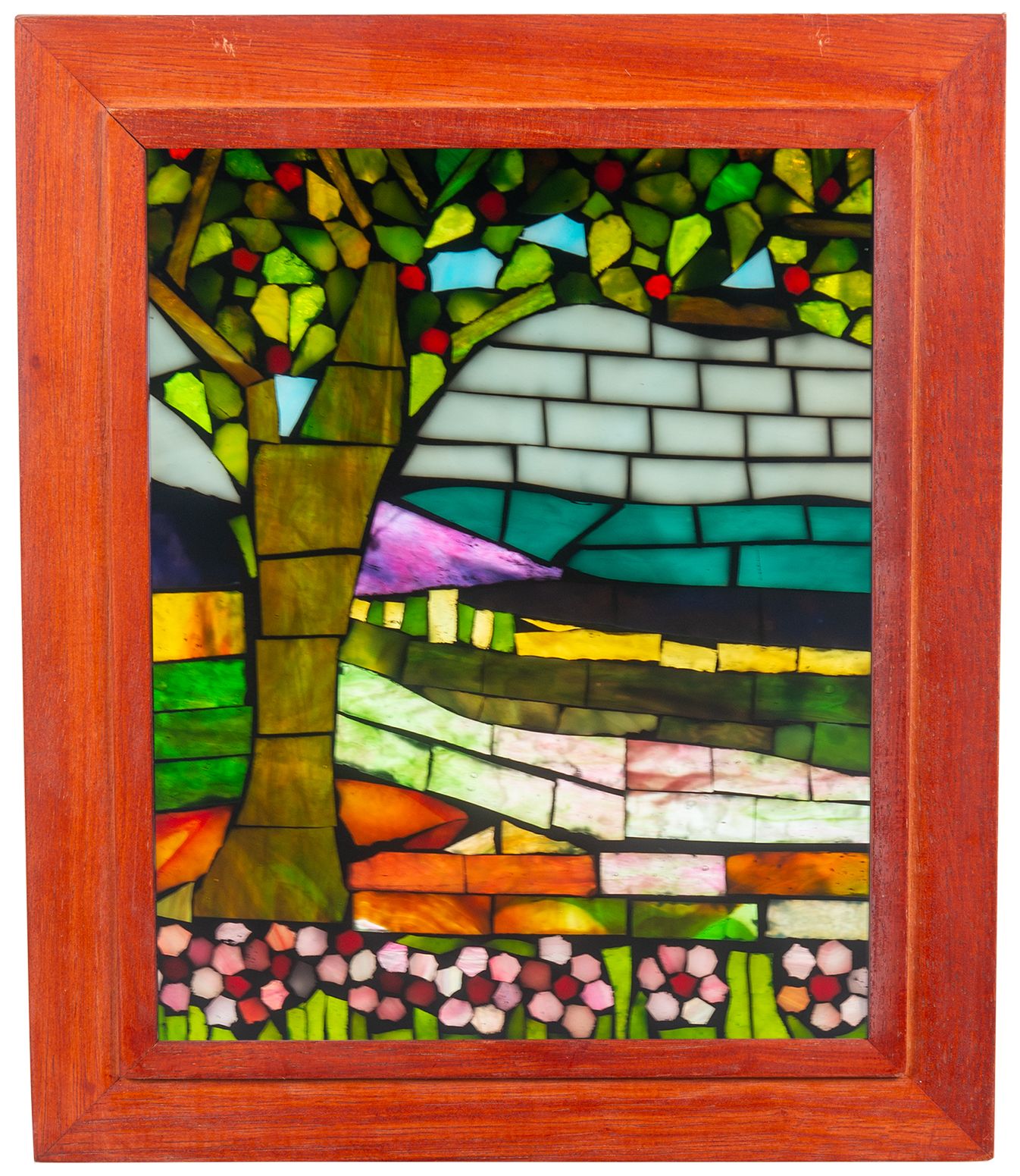 Dale Tiffany 10" Tall Mt Mansfield Mosaic Art Glass Wall Decor / Suncatcher