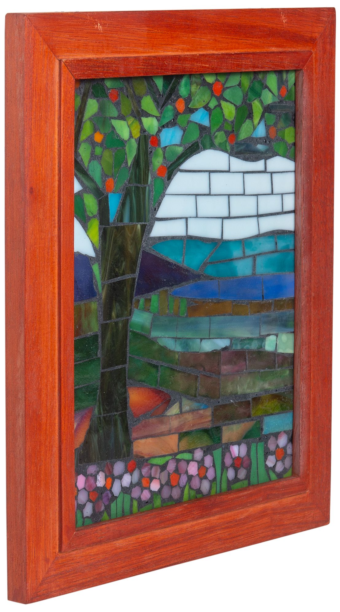 Dale Tiffany 10" Tall Mt Mansfield Mosaic Art Glass Wall Decor / Suncatcher