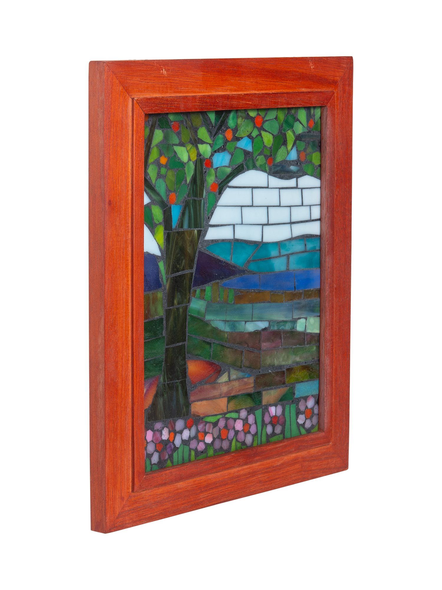 Dale Tiffany 10" Tall Mt Mansfield Mosaic Art Glass Wall Decor / Suncatcher