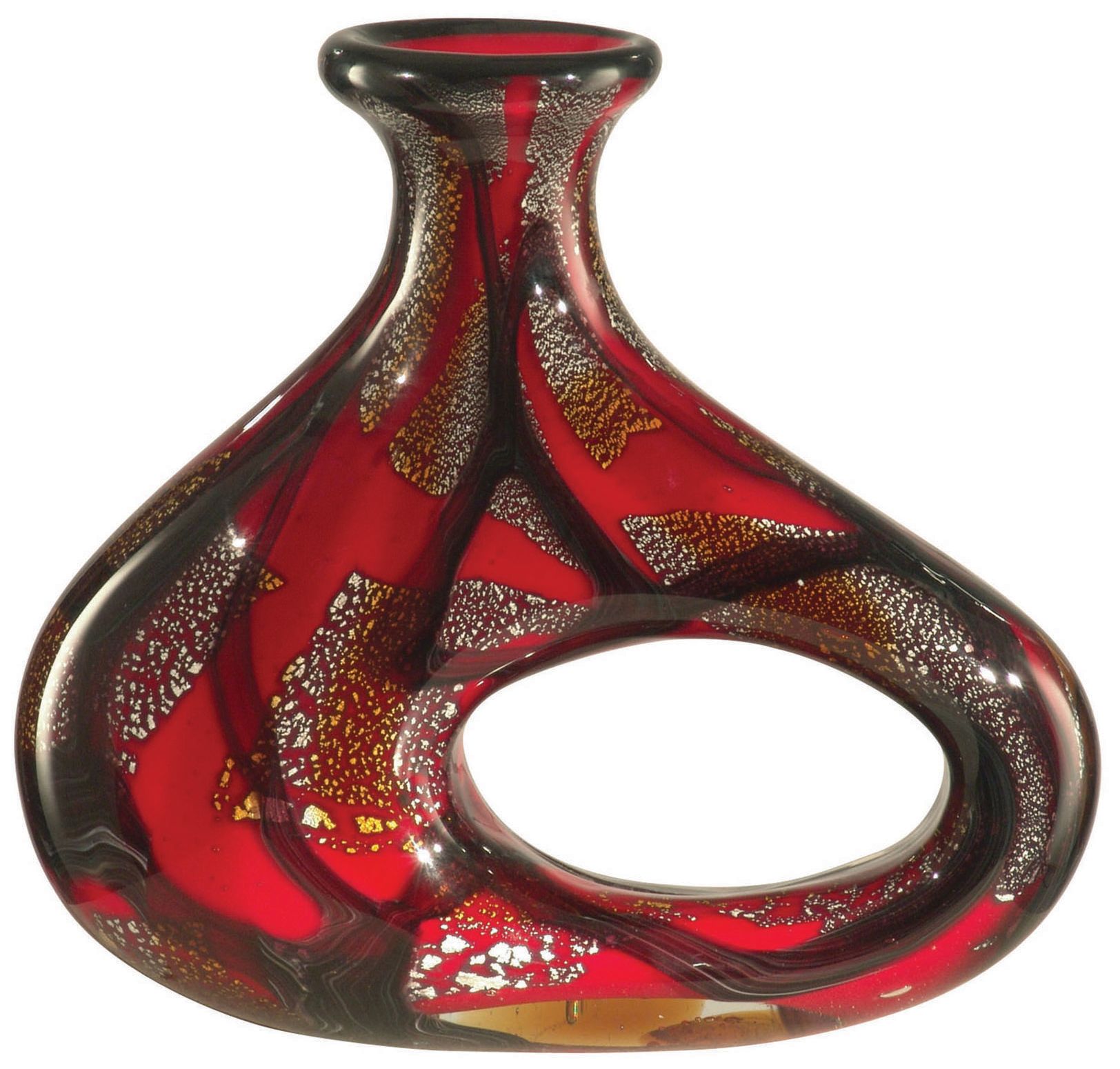 Image 2 Dale Tiffany 10" Tall Nicholas Hand Blown Art Glass Vase