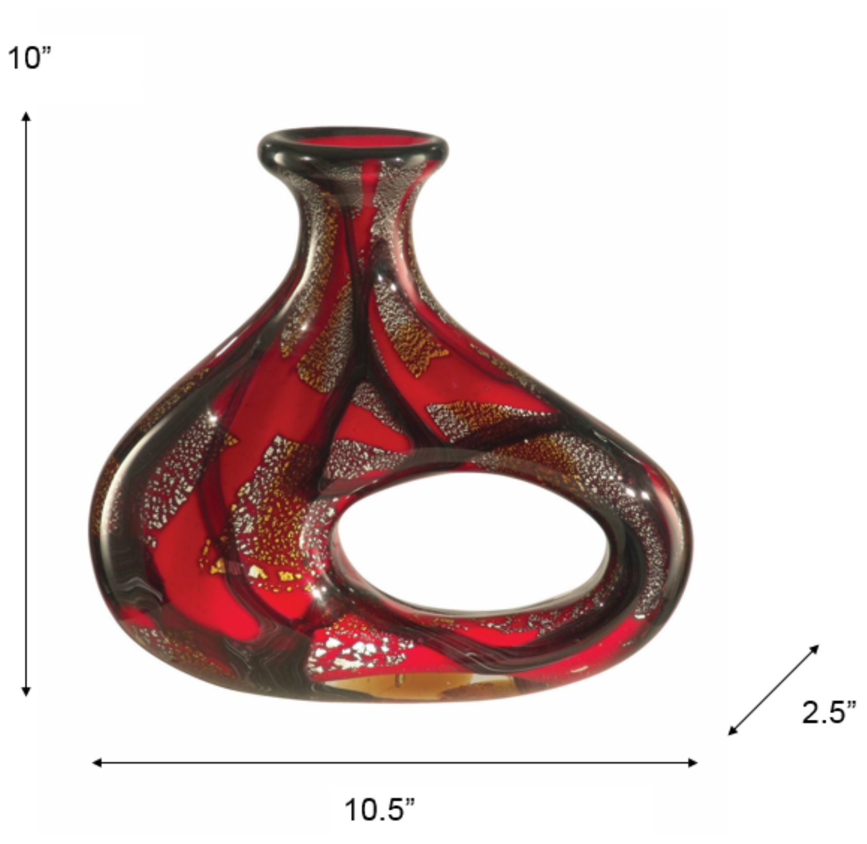 Image 3 Dale Tiffany 10" Tall Nicholas Hand Blown Art Glass Vase more views