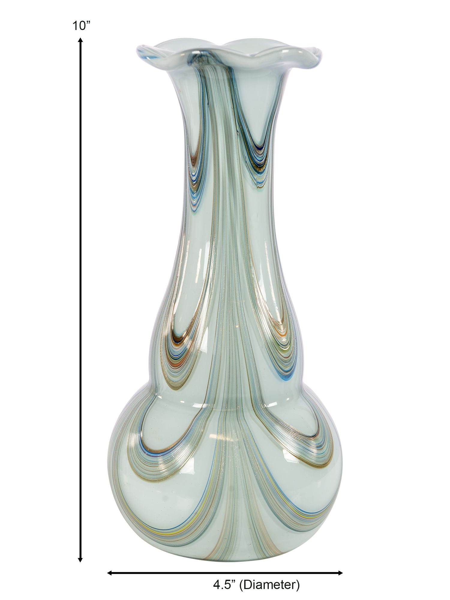 Image 3 Dale Tiffany 10" Tall Swirl Hand Blown Art Glass Vase more views