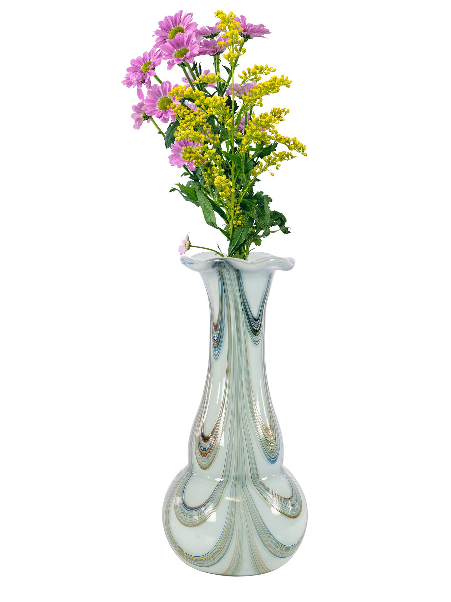 Image 4 Dale Tiffany 10" Tall Swirl Hand Blown Art Glass Vase more views