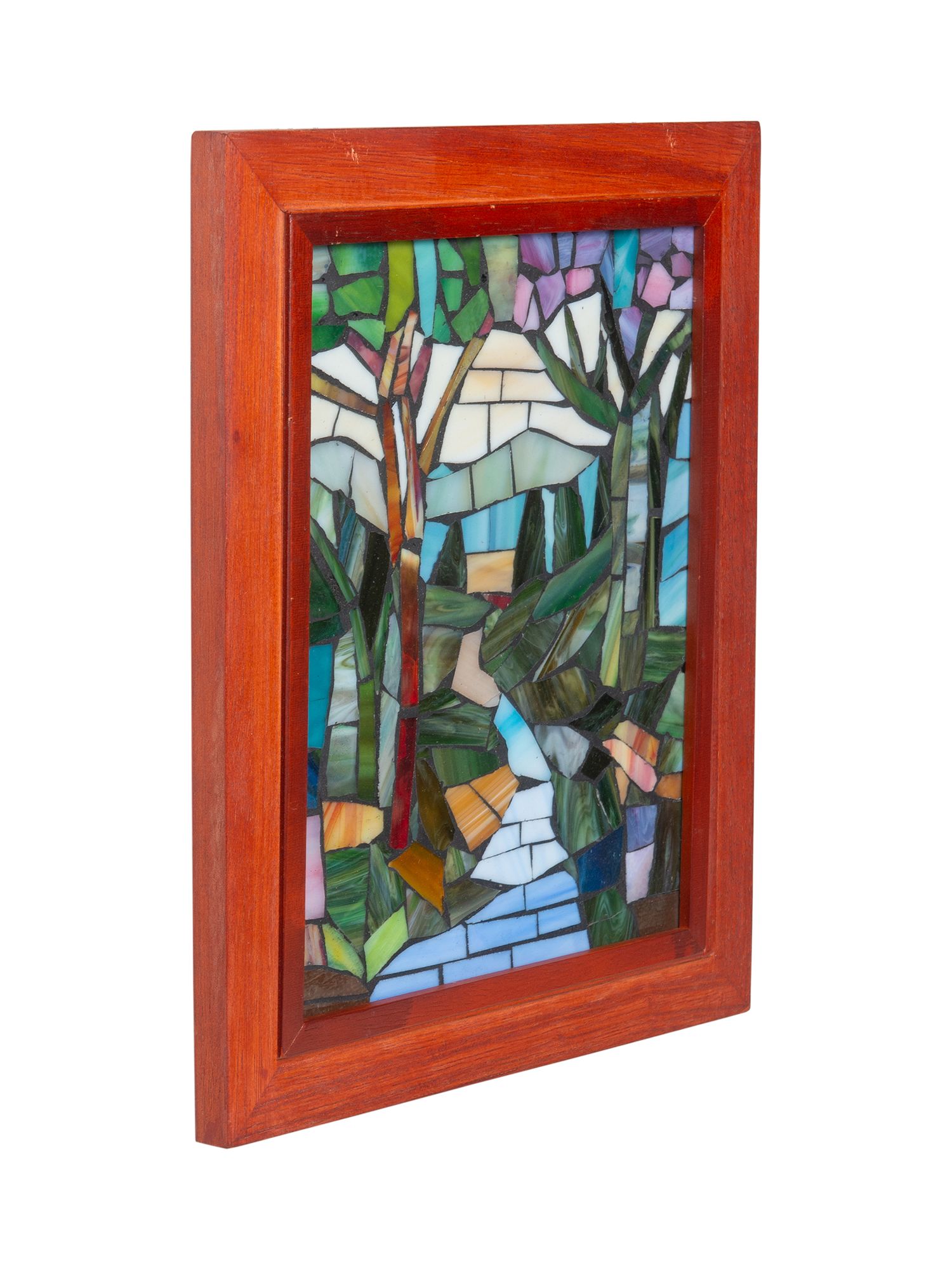Dale Tiffany 10" Tall Waterbrook Mosaic Art Glass Wall Decor / Suncatcher