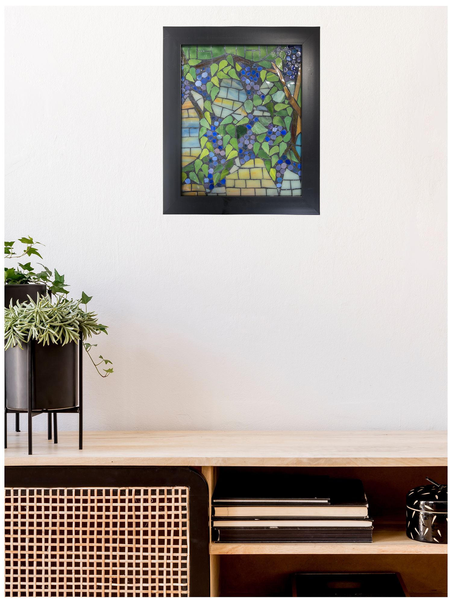 Image 3 Dale Tiffany 10" Tall Wisteria Mosaic Art Glass Wall Decor / Suncatcher more views