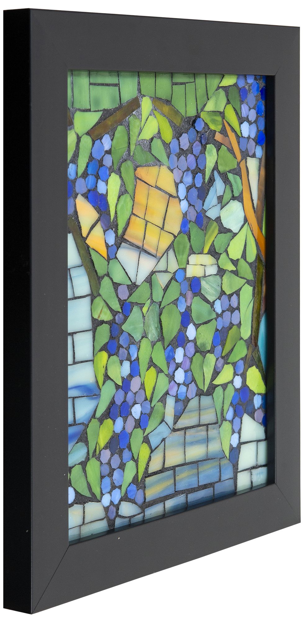 Dale Tiffany 10" Tall Wisteria Mosaic Art Glass Wall Decor / Suncatcher