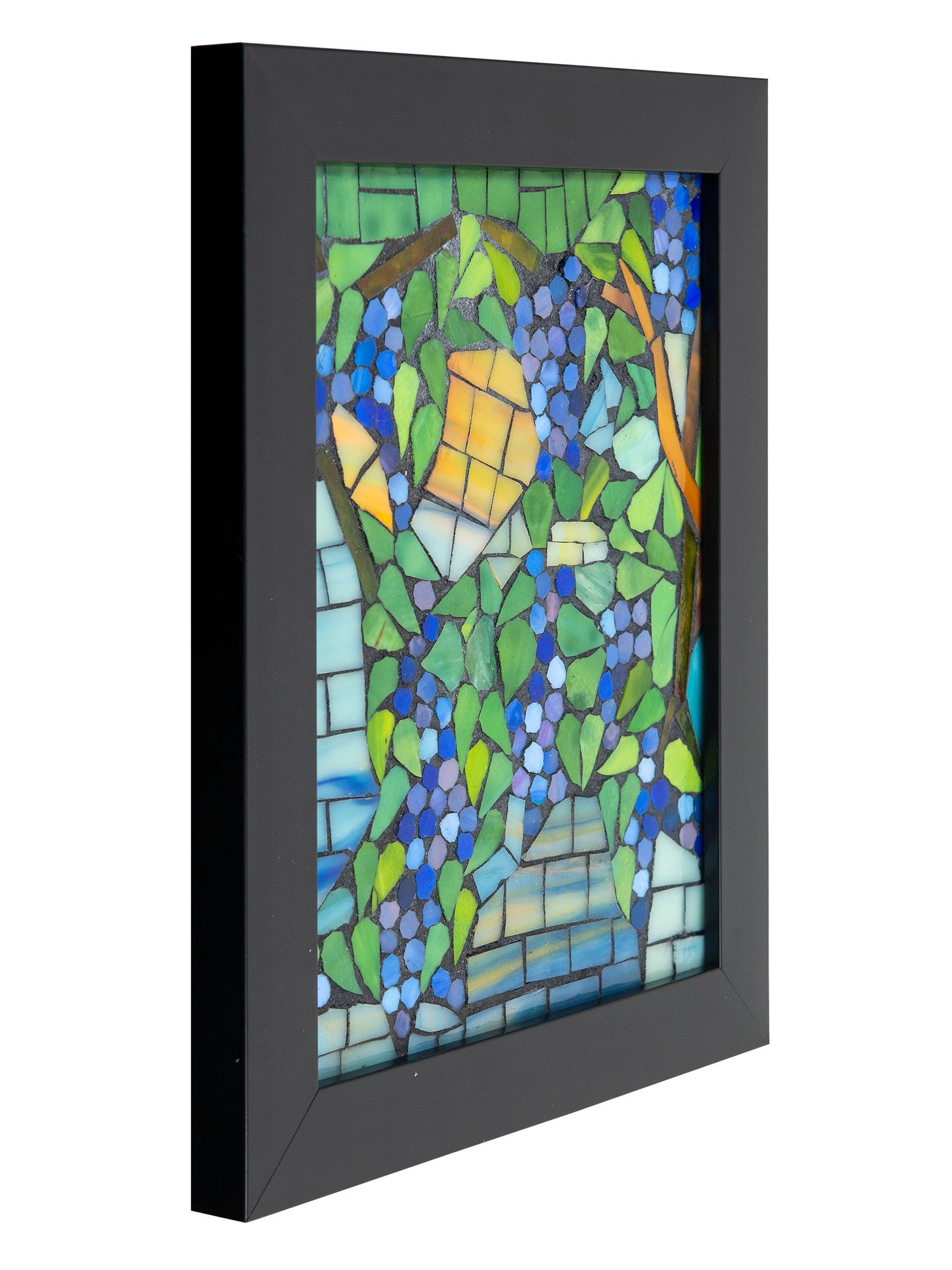 Dale Tiffany 10" Tall Wisteria Mosaic Art Glass Wall Decor / Suncatcher