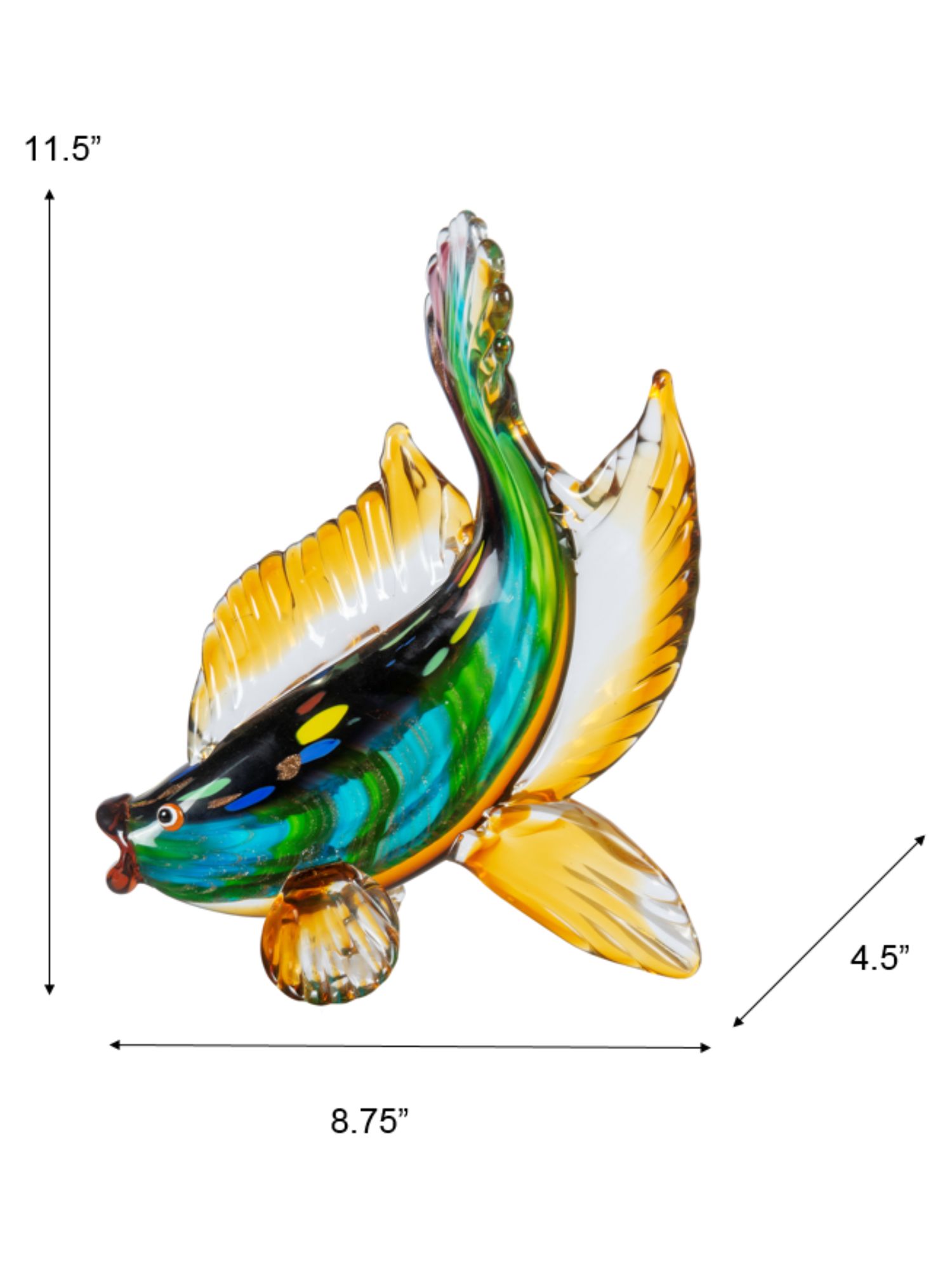 Image 4 Dale Tiffany 11.5" Tall Bavaro Fish Handcrafted Art Glass Figurine more views