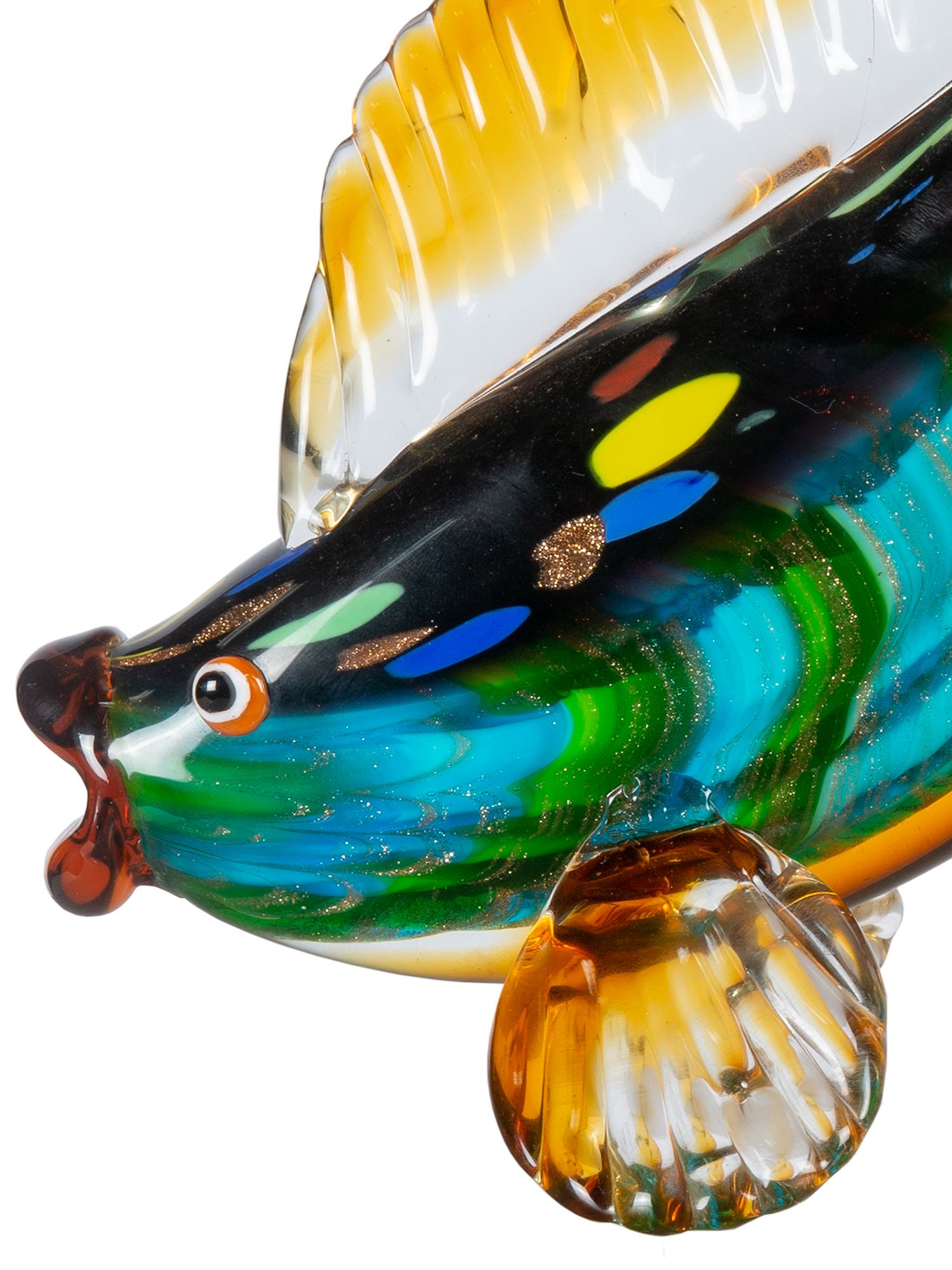 Image 7 Dale Tiffany 11.5" Tall Bavaro Fish Handcrafted Art Glass Figurine more views