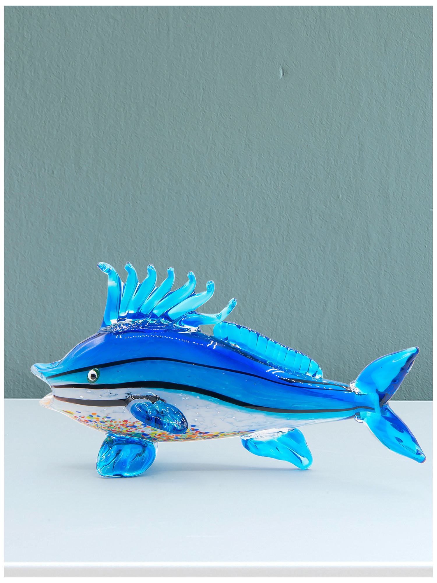 Image 2 Dale Tiffany 11.5" Tall Coronado Fish Handcrafted Art Glass Figurine more views