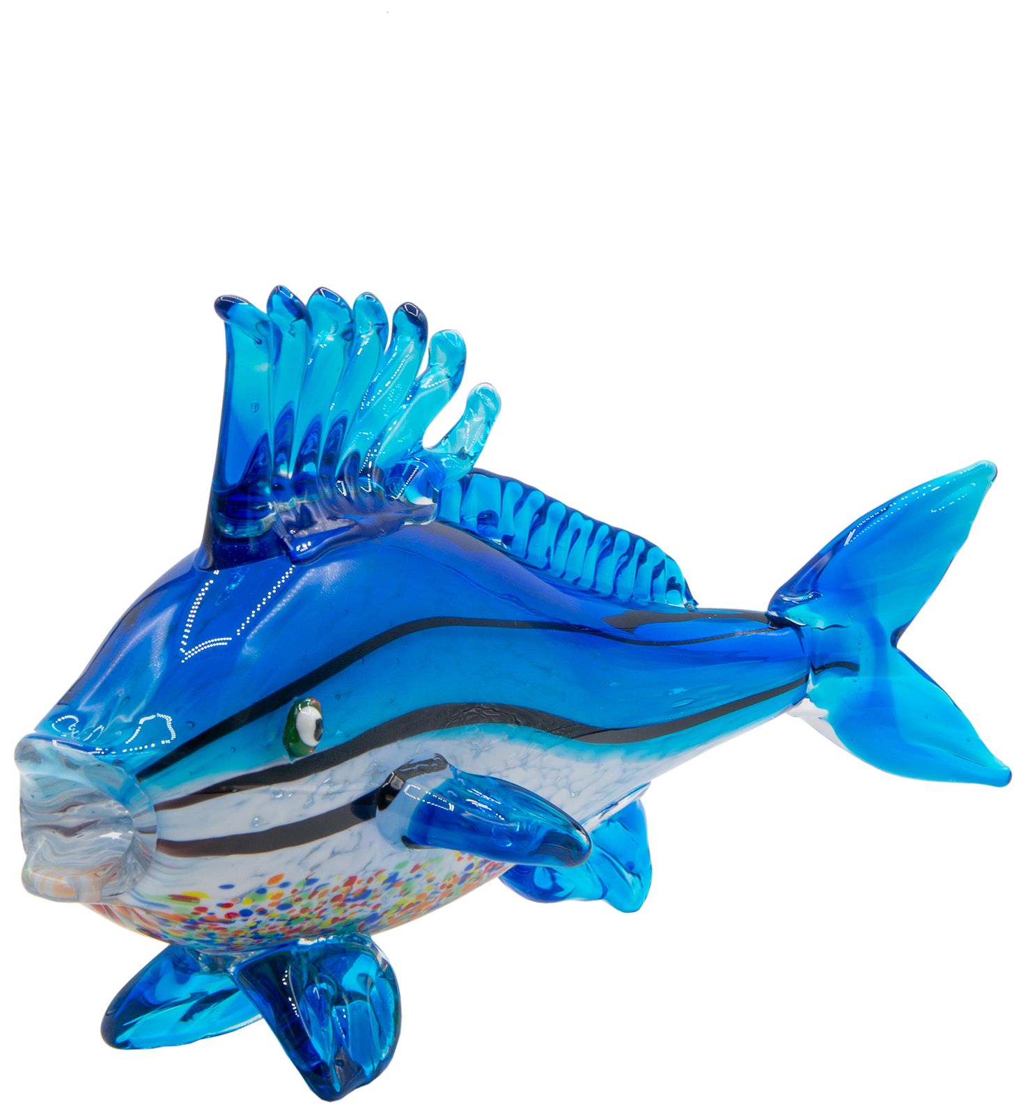 Image 4 Dale Tiffany 11.5" Tall Coronado Fish Handcrafted Art Glass Figurine more views
