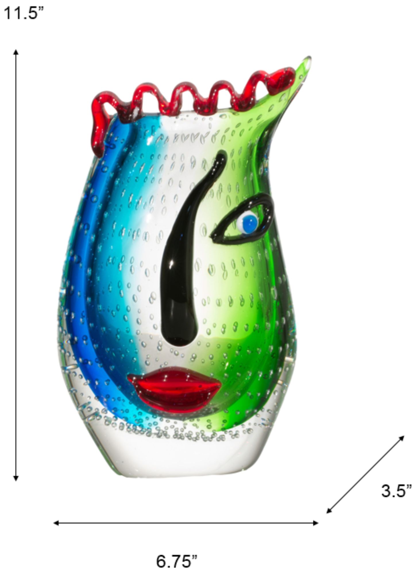 Image 3 Dale Tiffany 11.5" Tall Solange Hand Blown Art Glass Vase more views