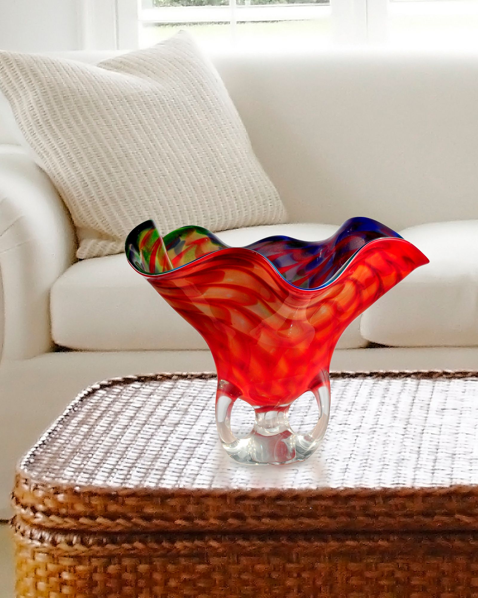 Image 3 Dale Tiffany 11.75" Tall Cieco Hand Blown Art Glass Bowl more views