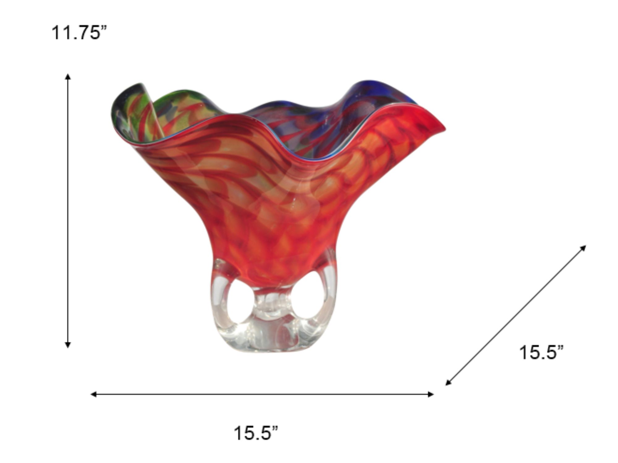 Image 4 Dale Tiffany 11.75" Tall Cieco Hand Blown Art Glass Bowl more views