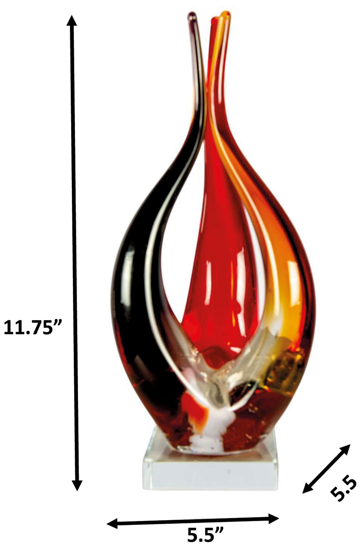 Image 3 Dale Tiffany 11.75" Tall Phoenix Flame Handcrafted Art Glass Sculpture more views
