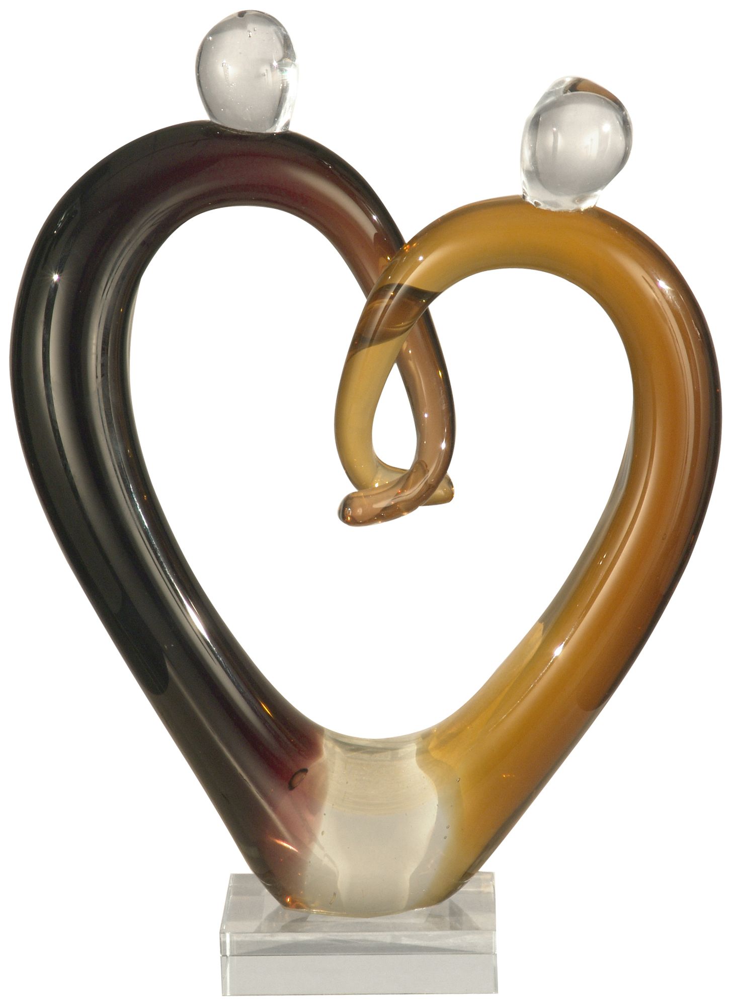 Image 2 Dale Tiffany 11" Tall Joining Heart Handcrafted Art Glass Sculpture