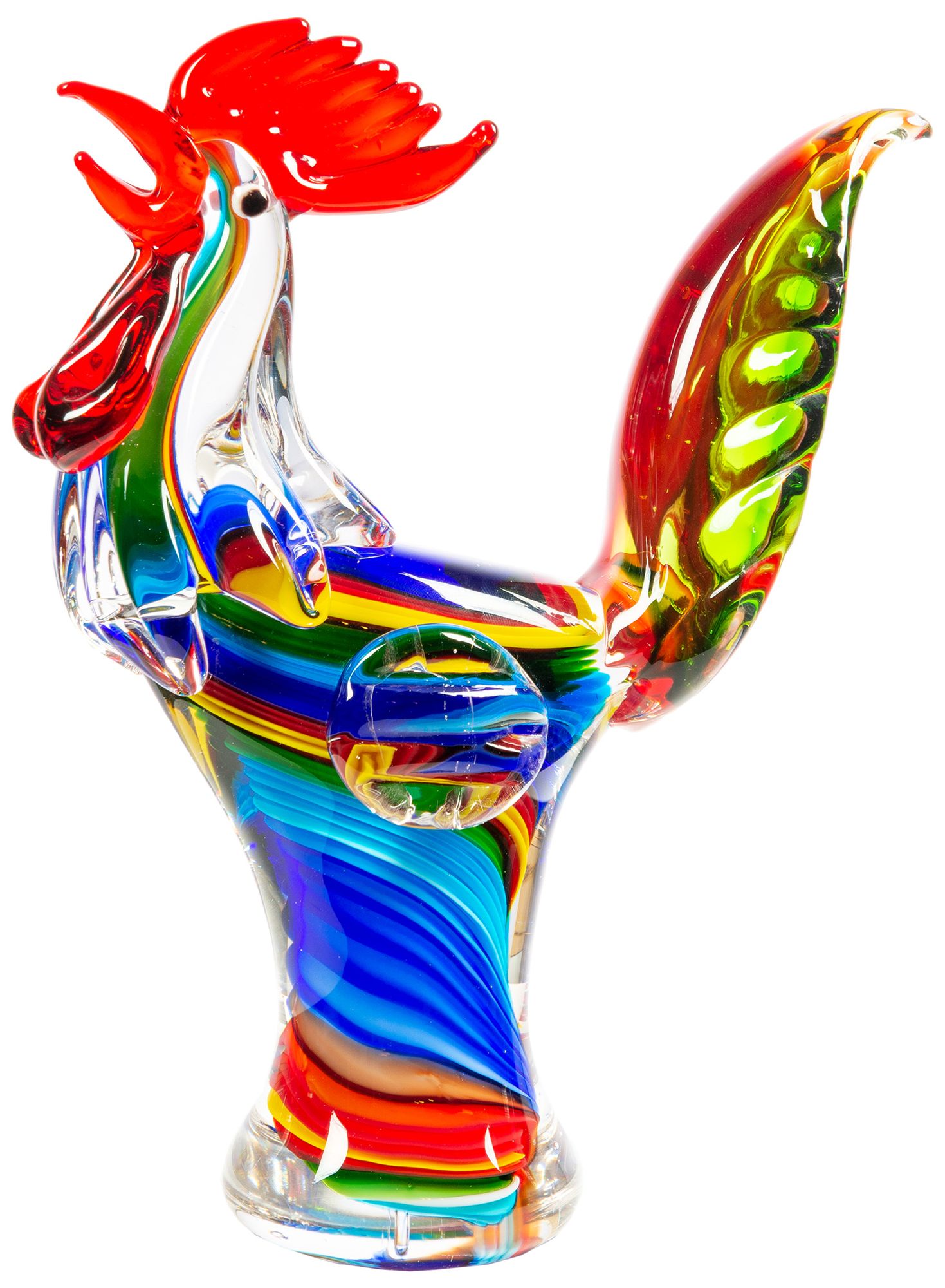 Image 4 Dale Tiffany 11" Tall Rooster Handcrafted Art Glass Figurine more views