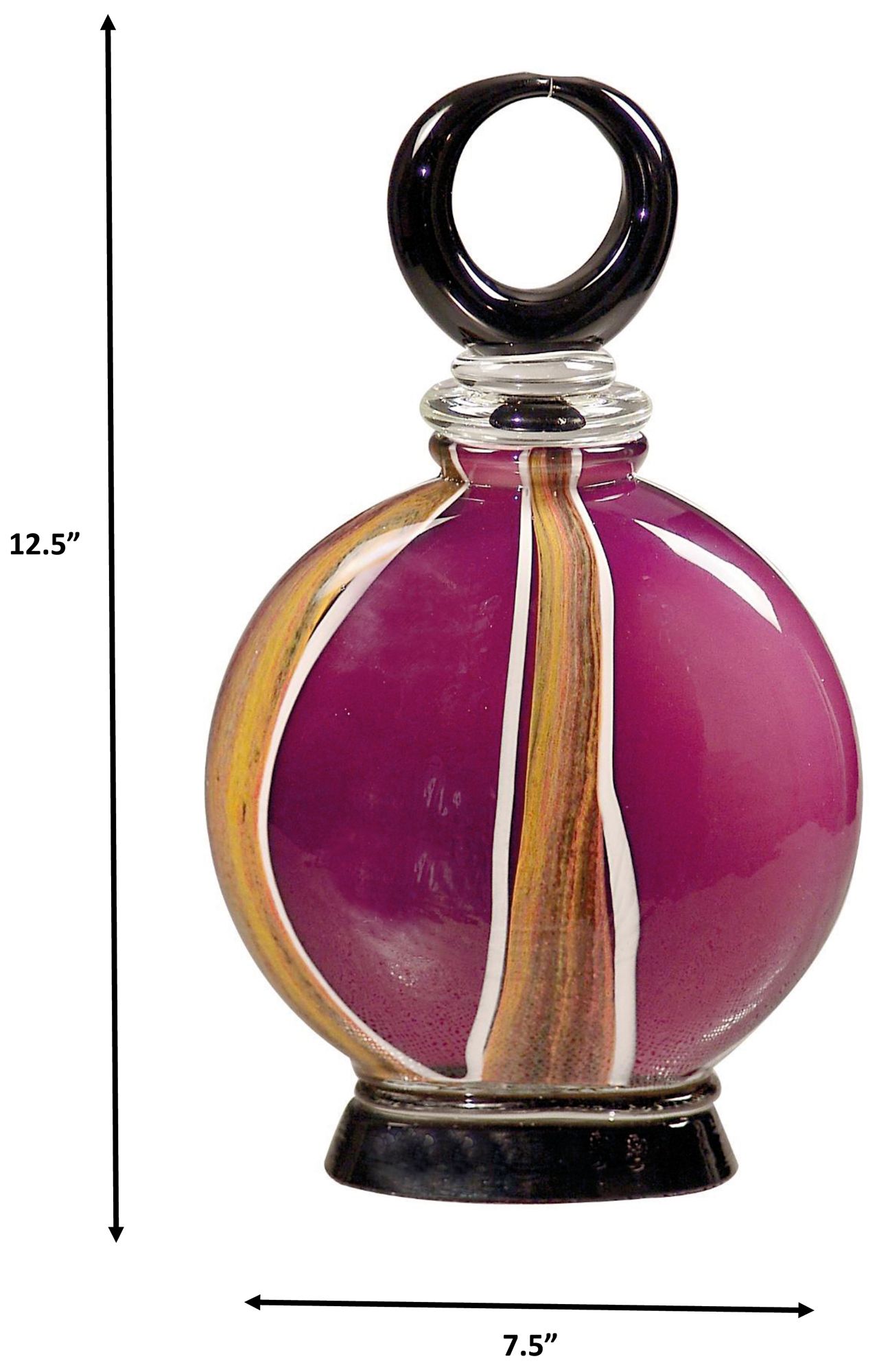 Image 3 Dale Tiffany 12.5" Tall Melrose Hand Blown Art Glass Perfume Bottle more views